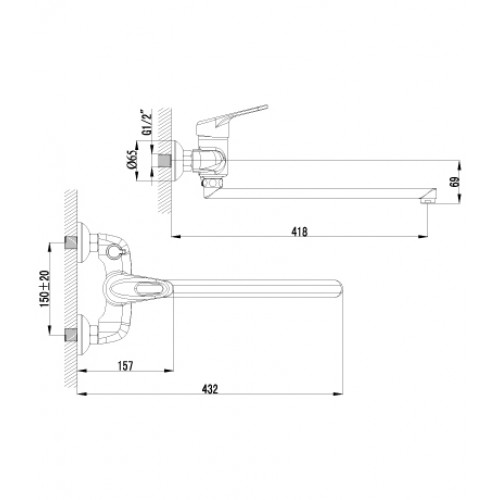 Смеситель для ванны Lemark "Luna" LM4117C