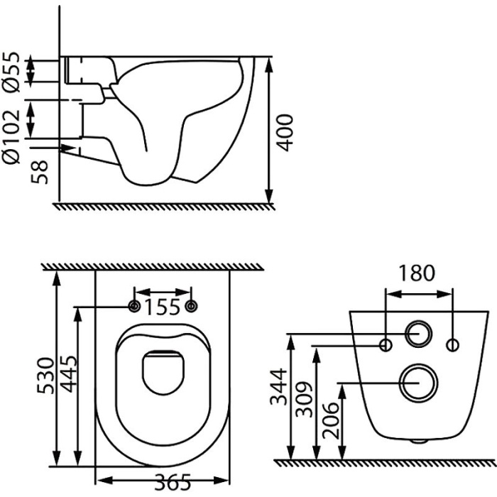 Унитаз подвесной Allen Brau Reality 4.32006.31 без сиденья