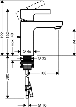 Смеситель для раковины HANSGROHE "Metris S HG" 31060000