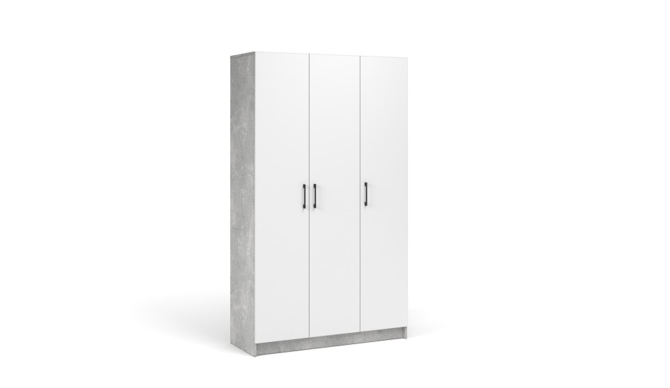 Шкаф 3-х дверный "Чикаго" Белый / Ателье светлый