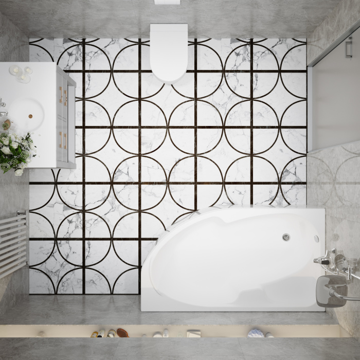 Ванна акриловая обрезанная София 150-левая 1500Х950Х610