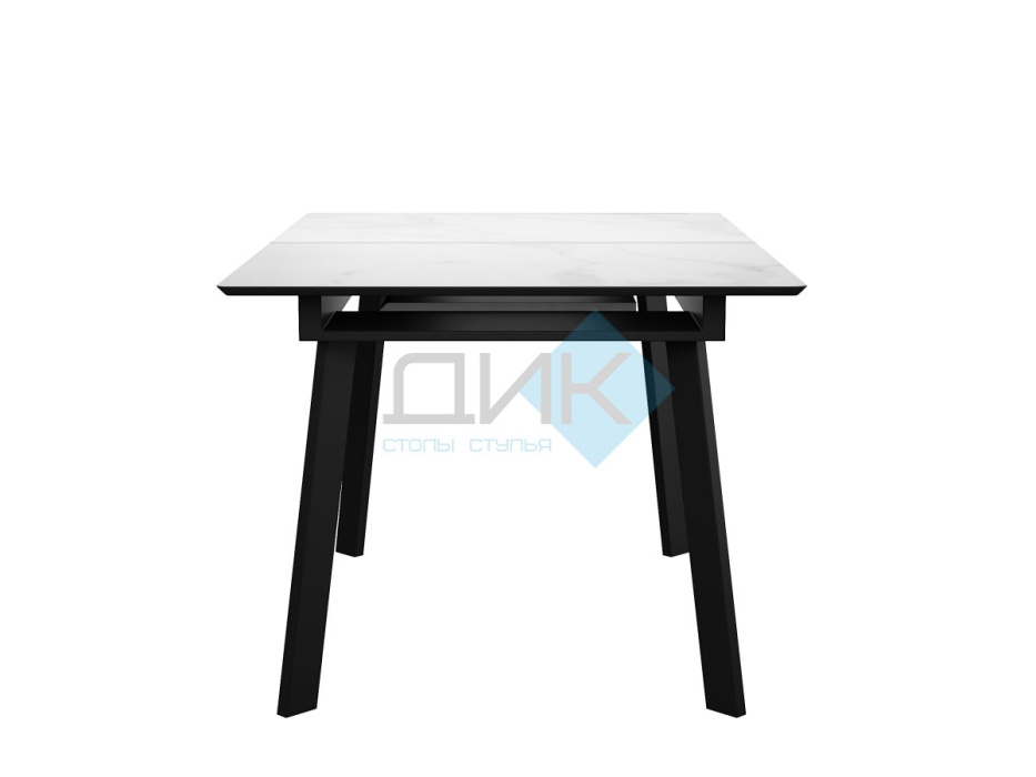 Стол DikLine SKH125 Керамика Белый мрамор/подстолье черное/опоры черные