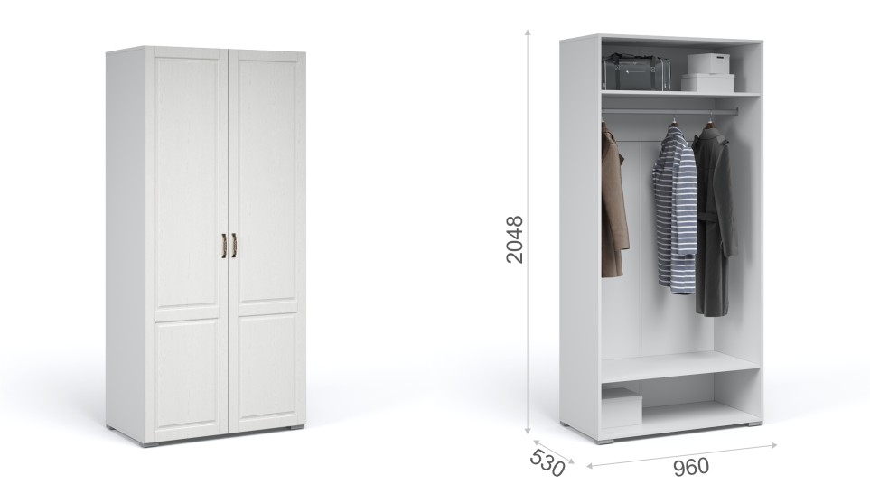 Шкаф 2-х дверный "Лацио" Белый