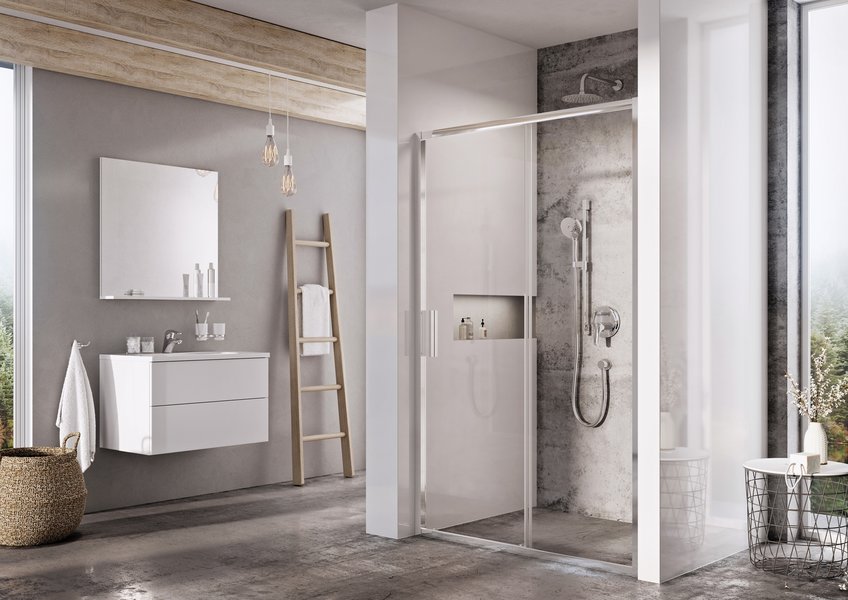 Душевая дверь "RAVAK" BLSDP2-120 блестящий + транспарент Душевая дверь "RAVAK" BLSDP2-120 блестящий + транспарент